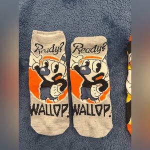 Gray Cartoon Socks